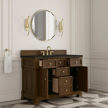 Brookfield 48" Single Vanity, Honey Oak, w/ 3 CM Phantome Eclos Top