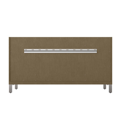 Renovate for Less Atlanta Chicago 60" Double Vanity, Walnut Whisper, w/ 3 CM Eternal Jasmine Pearl Silestone® Top