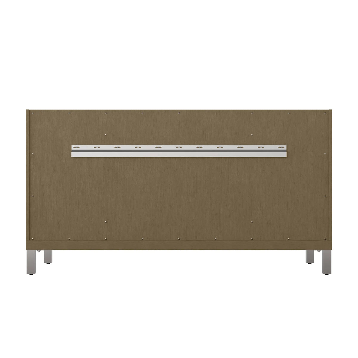 Chicago 60" Double Vanity, Walnut Whisper, w/ 3 CM Victorian Silver Silestone® Top w/FreePower Wireless Charger