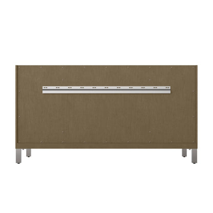 Chicago 60" Double Vanity, Walnut Whisper, w/ 3 CM Victorian Silver Silestone® Top