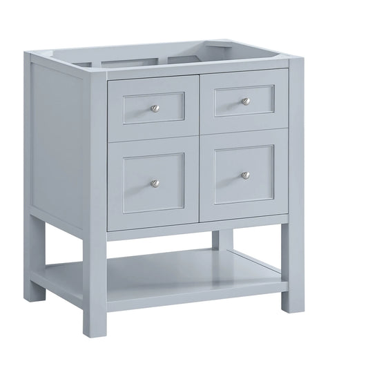 Breckenridge 30" Single Vanity, Serenity Blue, w/ 3 CM Eternal Jasmine Pearl Quartz Top