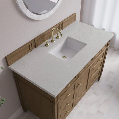 Brittany 48" Single Vanity, Pecan w/ 3 CM Lime Delight Silestone Top