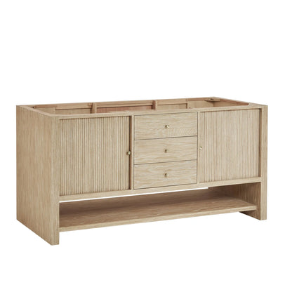 Marigot 72" Double Vanity, Sunwashed Oak w/ 3 CM Parisien Bleu Silestone Top