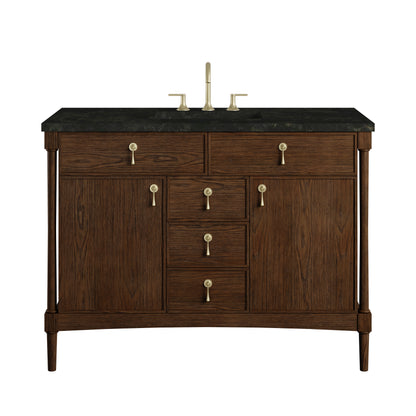 Renovate for Less Atlanta Kinnsden 48" Single Vanity, Sable Oak w/ 3 CM Phantome Eclos Top