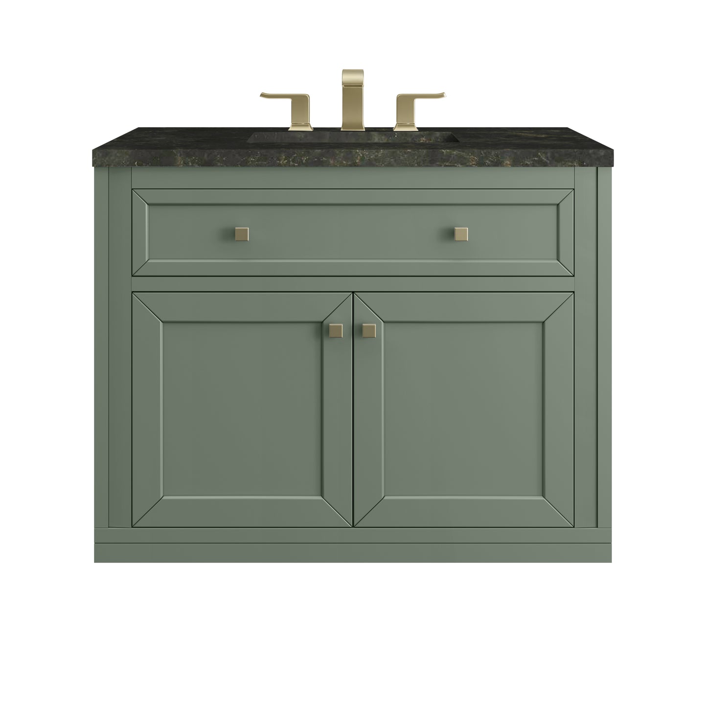 Renovate for Less Atlanta Chicago 36" Single Vanity, Smokey Celadon, w/ 3 CM Phantome Eclos Top