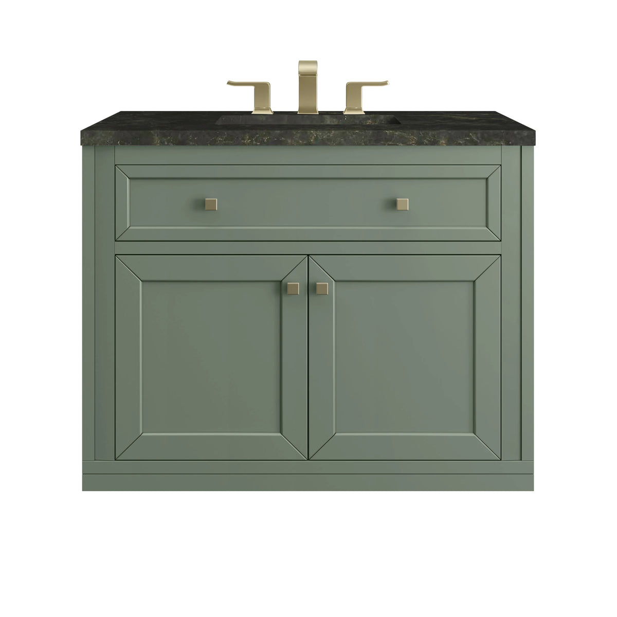 Chicago 36" Single Vanity, Smokey Celadon, w/ 3 CM Phantome Eclos Top