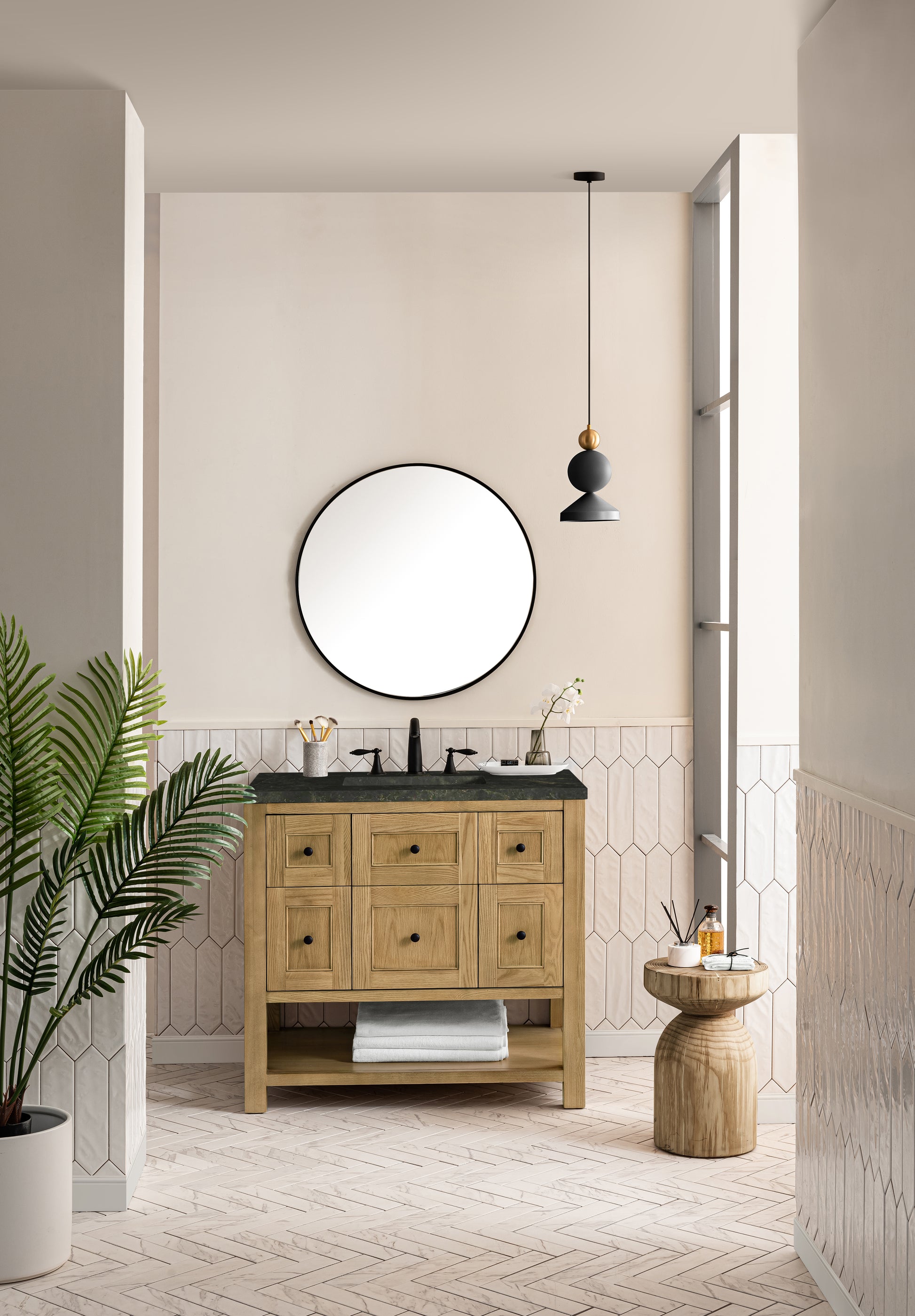 Renovate for Less Atlanta Breckenridge 36" Single Vanity, Light Natural Oak, w/ 3 CM Phantome Eclos Top