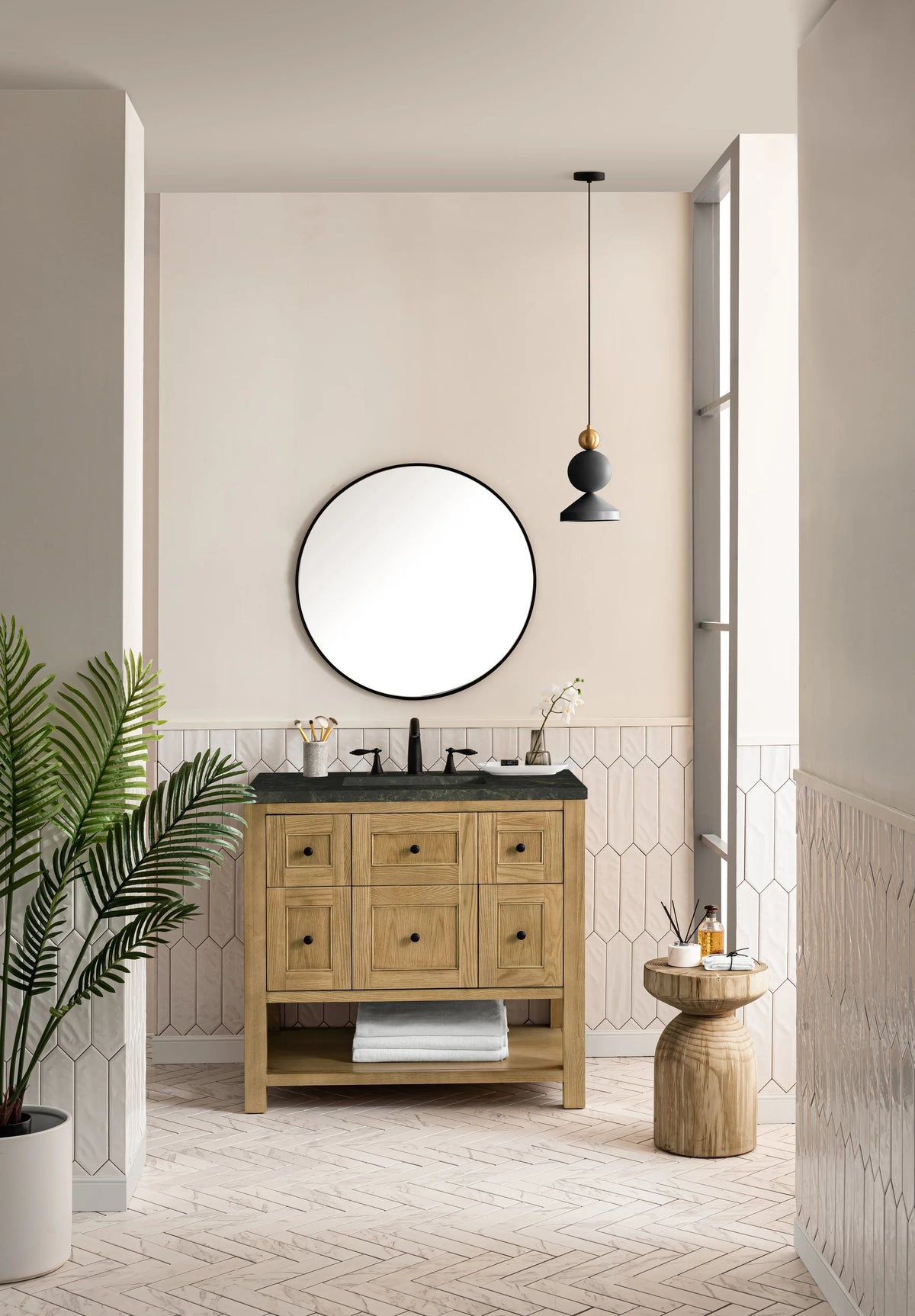 Breckenridge 36" Single Vanity, Light Natural Oak, w/ 3 CM Phantome Eclos Top