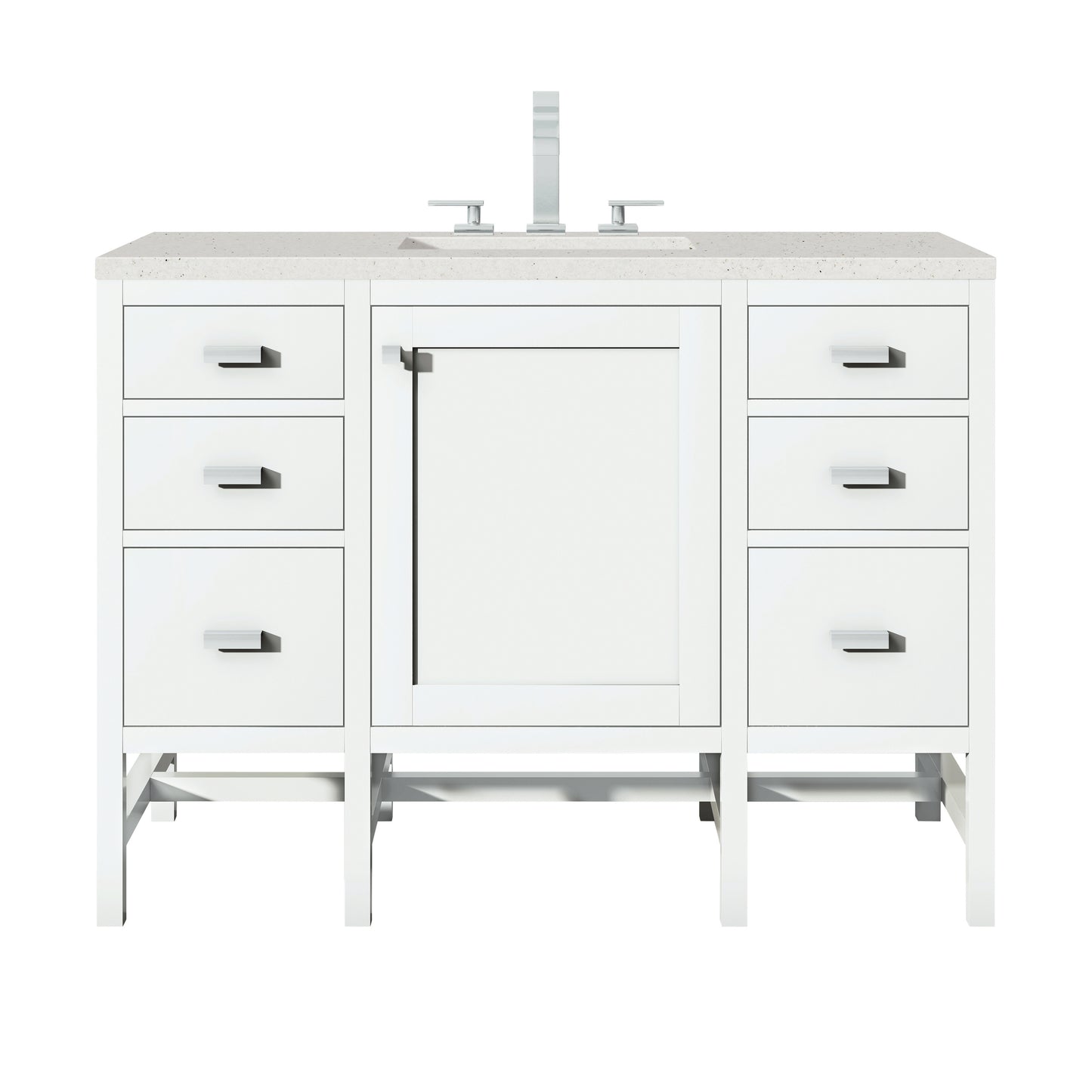 Renovate for Less Atlanta Addison 48" Single Vanity, Glossy White w/ 3 CM Lime Delight Silestone Top