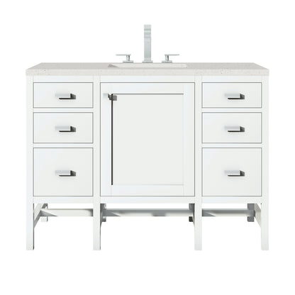 Renovate for Less Atlanta Addison 48" Single Vanity, Glossy White w/ 3 CM Lime Delight Silestone Top