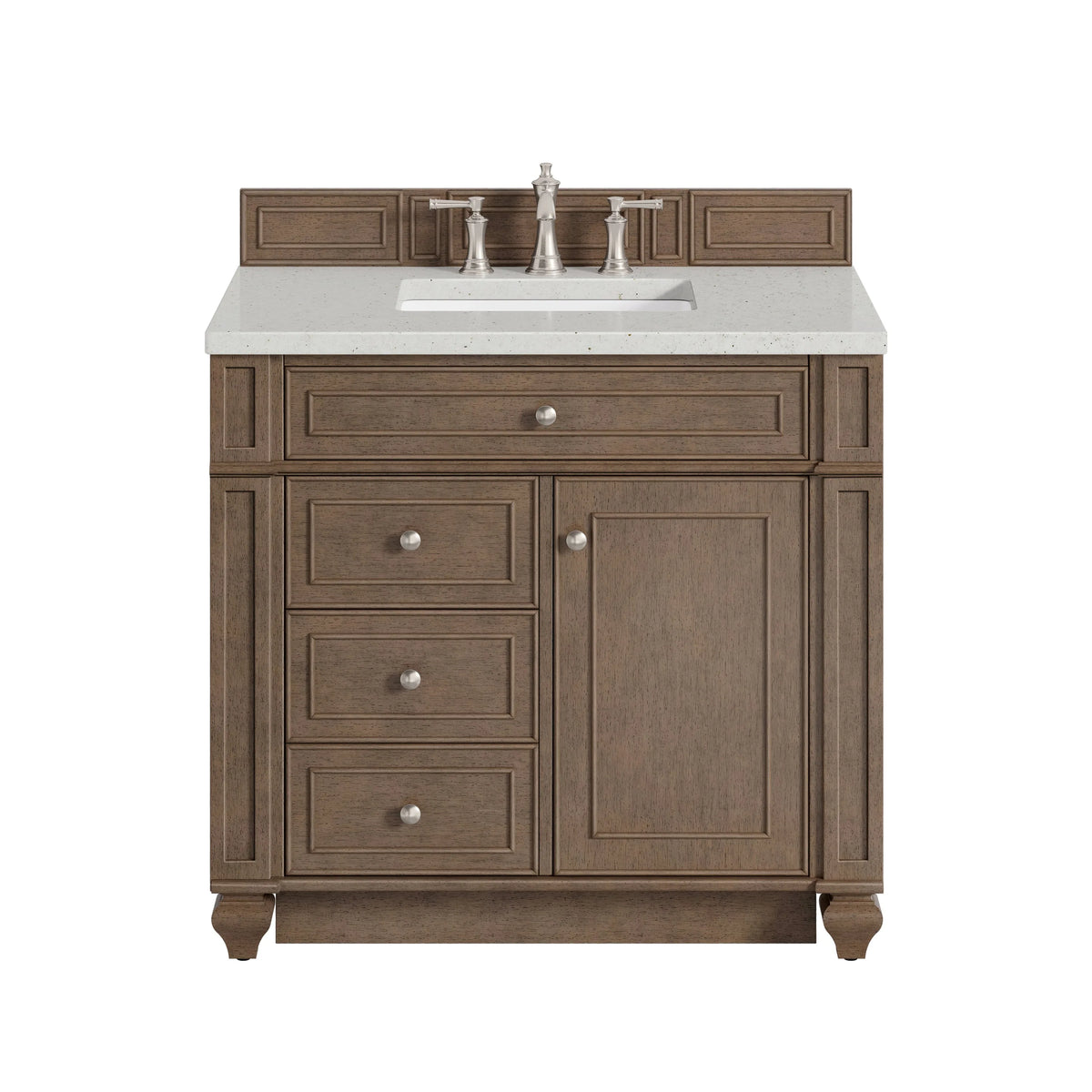 Bristol 36" Single Vanity, Whitewashed Walnut w/ 3 CM Lime Delight Silestone Top