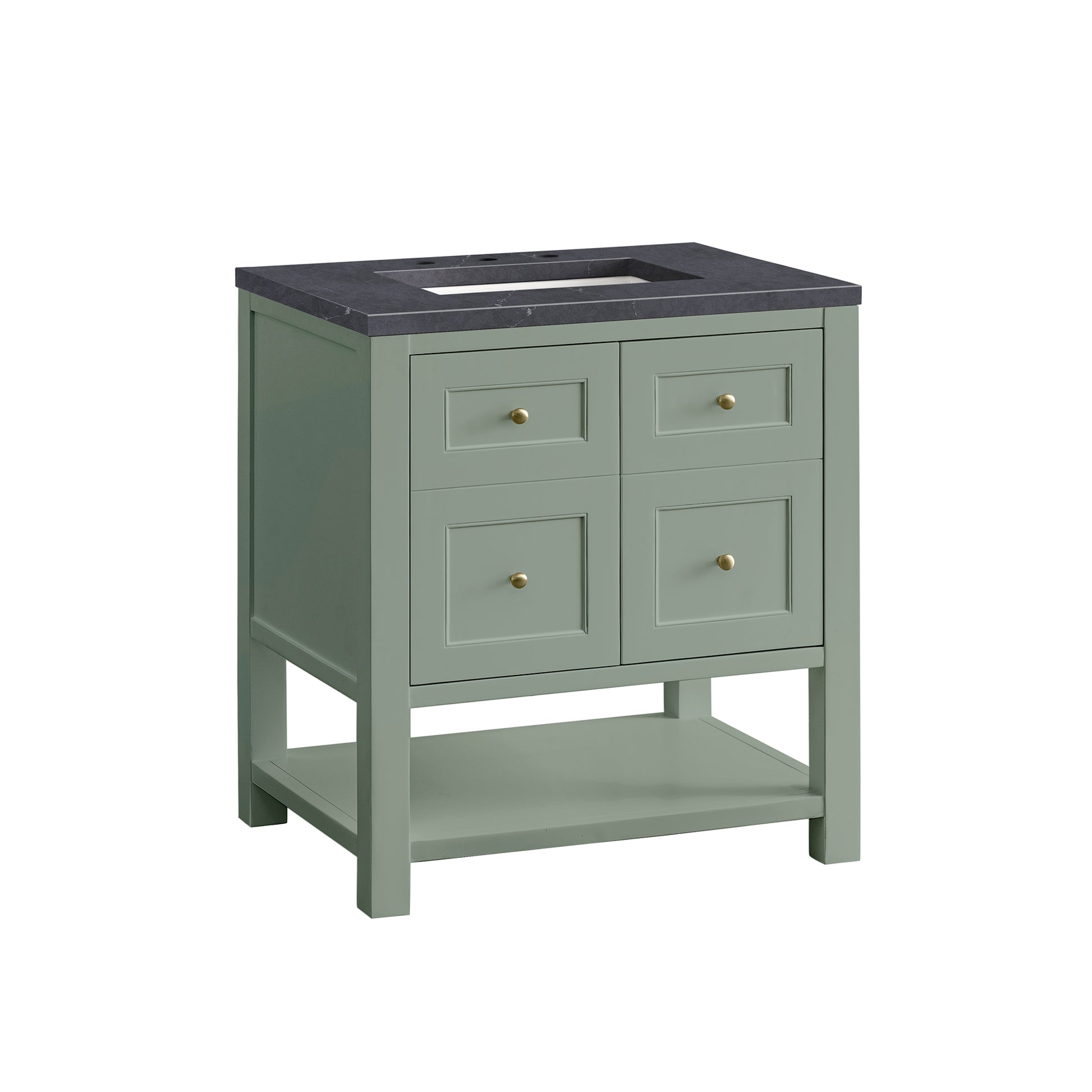 Renovate for Less Atlanta Breckenridge 30" Single Vanity, Smokey Celadon w/ 3 CM Charcoal Soapstone Top