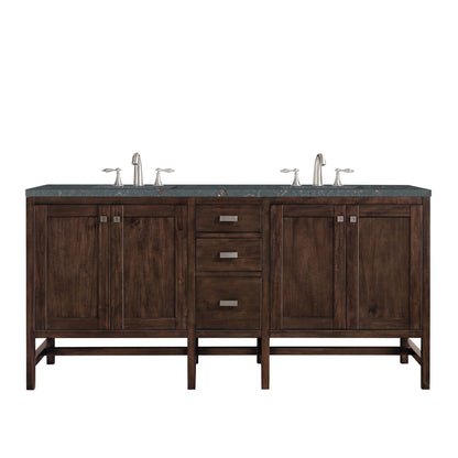 Renovate for Less Atlanta Addison 72" Double Vanity, Mid-Century Acacia w/ 3 CM Parisien Bleu Silestone Top