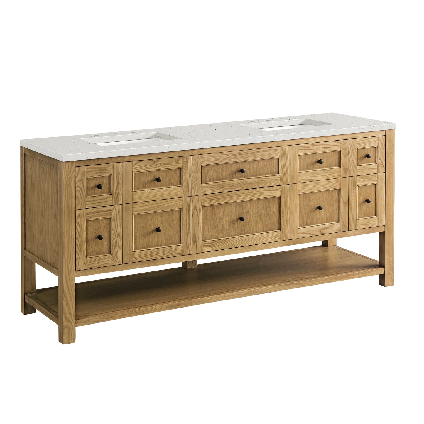 Renovate for Less Atlanta Breckenridge 72" Double Vanity, Light Natural Oak w/ 3 CM Lime Delight Top