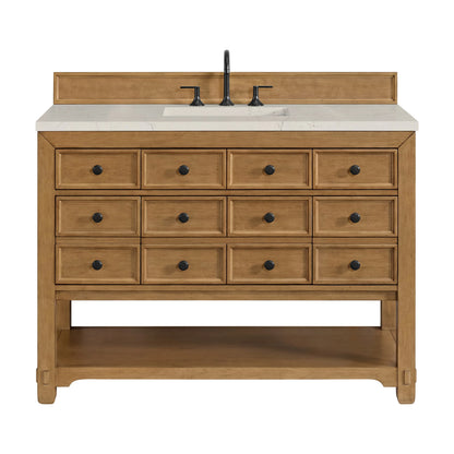Malibu 48" Single Vanity, Amber Birch, w/ 3 CM Siberian Silestone Top