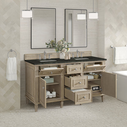 Renovate for Less Atlanta Lorelai 60" Double Vanity, Whitewashed Oak, w/ 3 CM Phantome Eclos Top