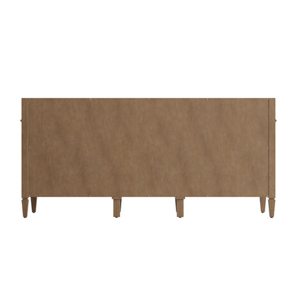 Renovate for Less Atlanta Brittany 72" Double Vanity, Pecan w/ 3 CM Eternal Jasmine Pearl Silestone Top