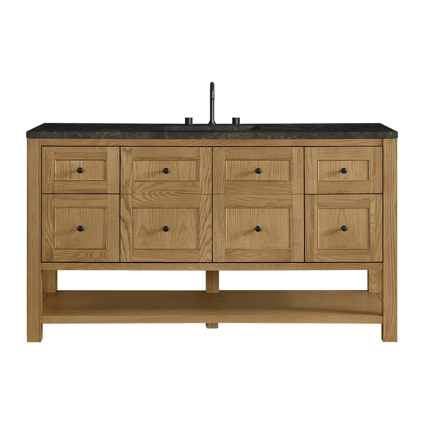 Renovate for Less Atlanta Breckenridge 60" Single Vanity, Light Natural Oak, w/ 3 CM Phantome Eclos Top