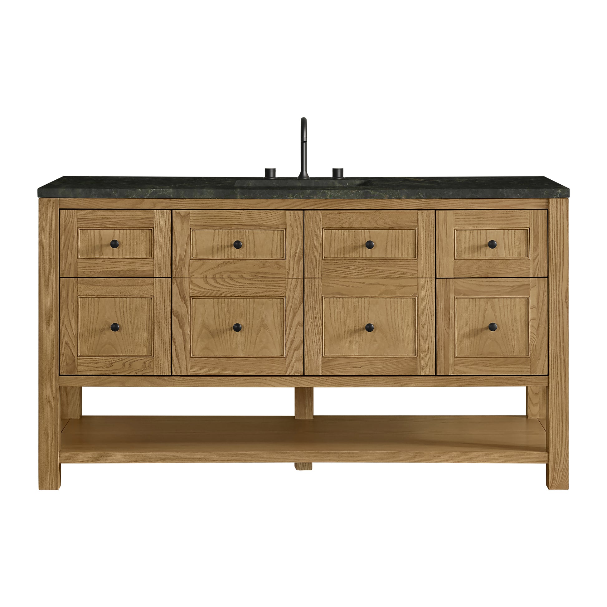Renovate for Less Atlanta Breckenridge 60" Single Vanity, Light Natural Oak, w/ 3 CM Phantome Eclos Top