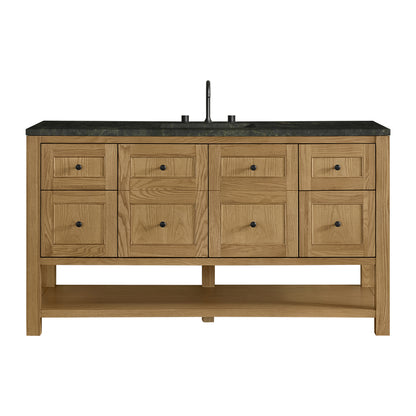 Renovate for Less Atlanta Breckenridge 60" Single Vanity, Light Natural Oak, w/ 3 CM Phantome Eclos Top