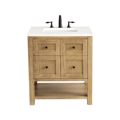 Renovate for Less Atlanta Breckenridge 30" Single Vanity, Light Natural Oak w/ 3 CM White Zeus Top