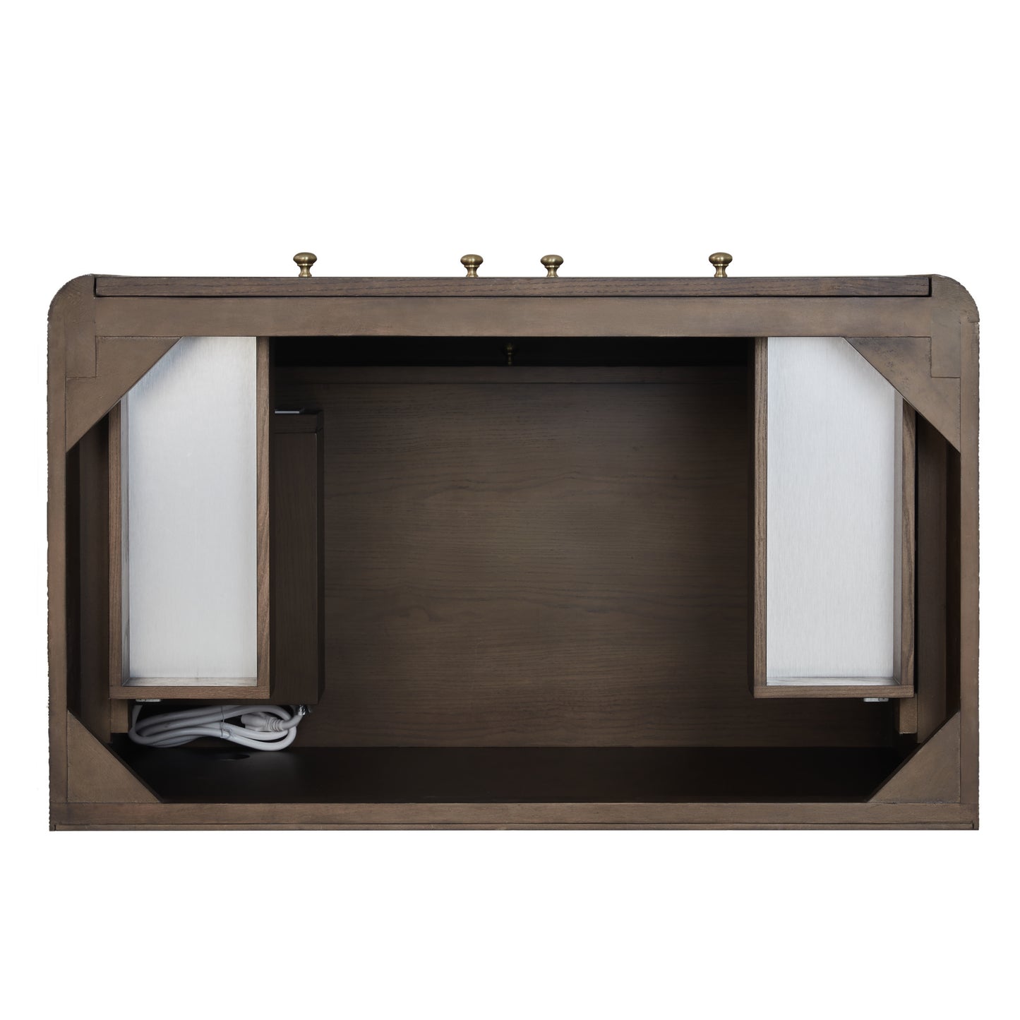 Renovate for Less Atlanta Gracyn 36" Single Vanity, Sable, w/ 3 CM Victorian Silver Quartz Widespread Top