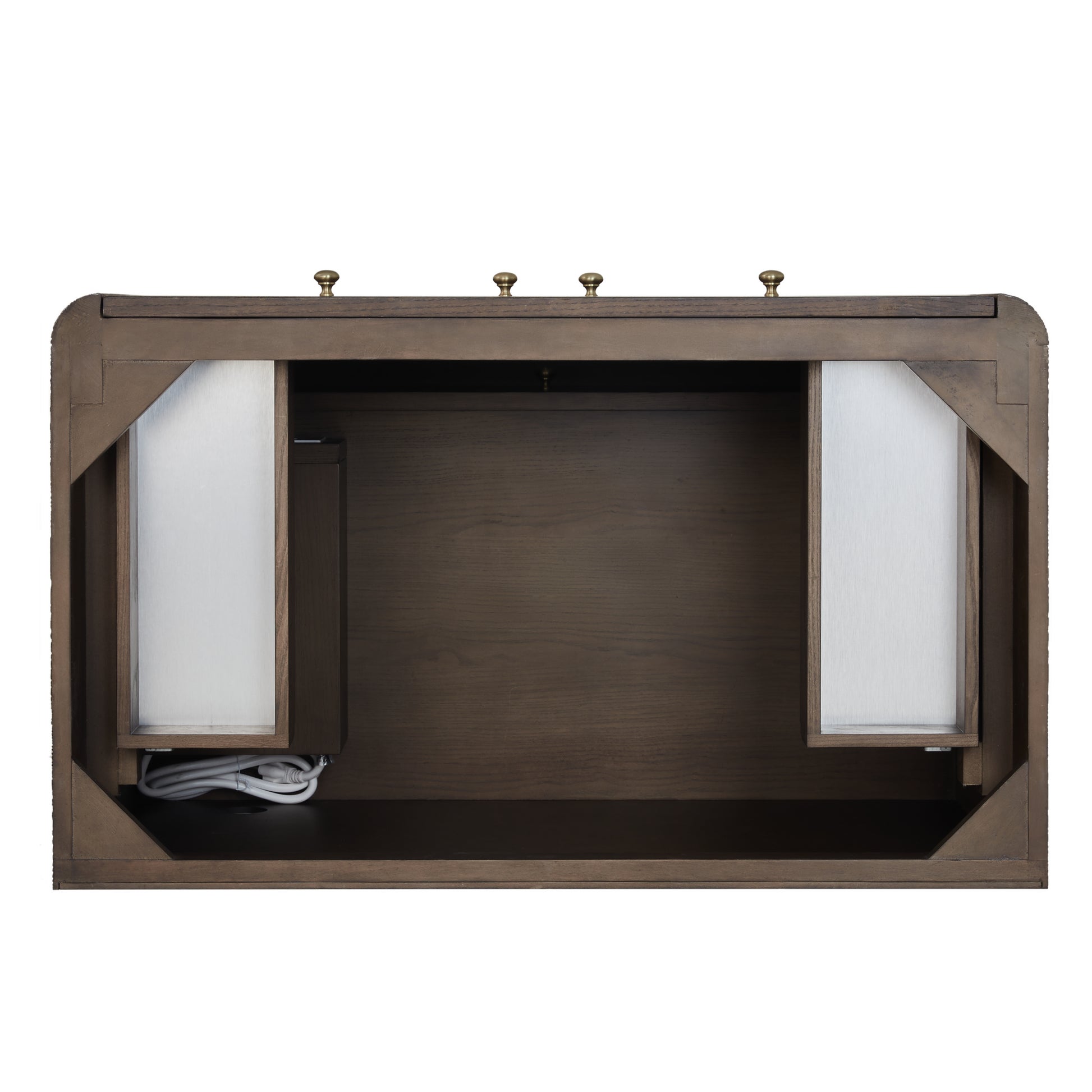 Renovate for Less Atlanta Gracyn 36" Single Vanity, Sable, w/ 3 CM Victorian Silver Quartz Widespread Top