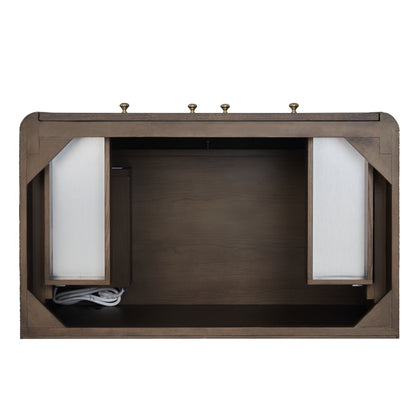 Renovate for Less Atlanta Gracyn 36" Single Vanity, Sable, w/ 3 CM Victorian Silver Quartz Widespread Top