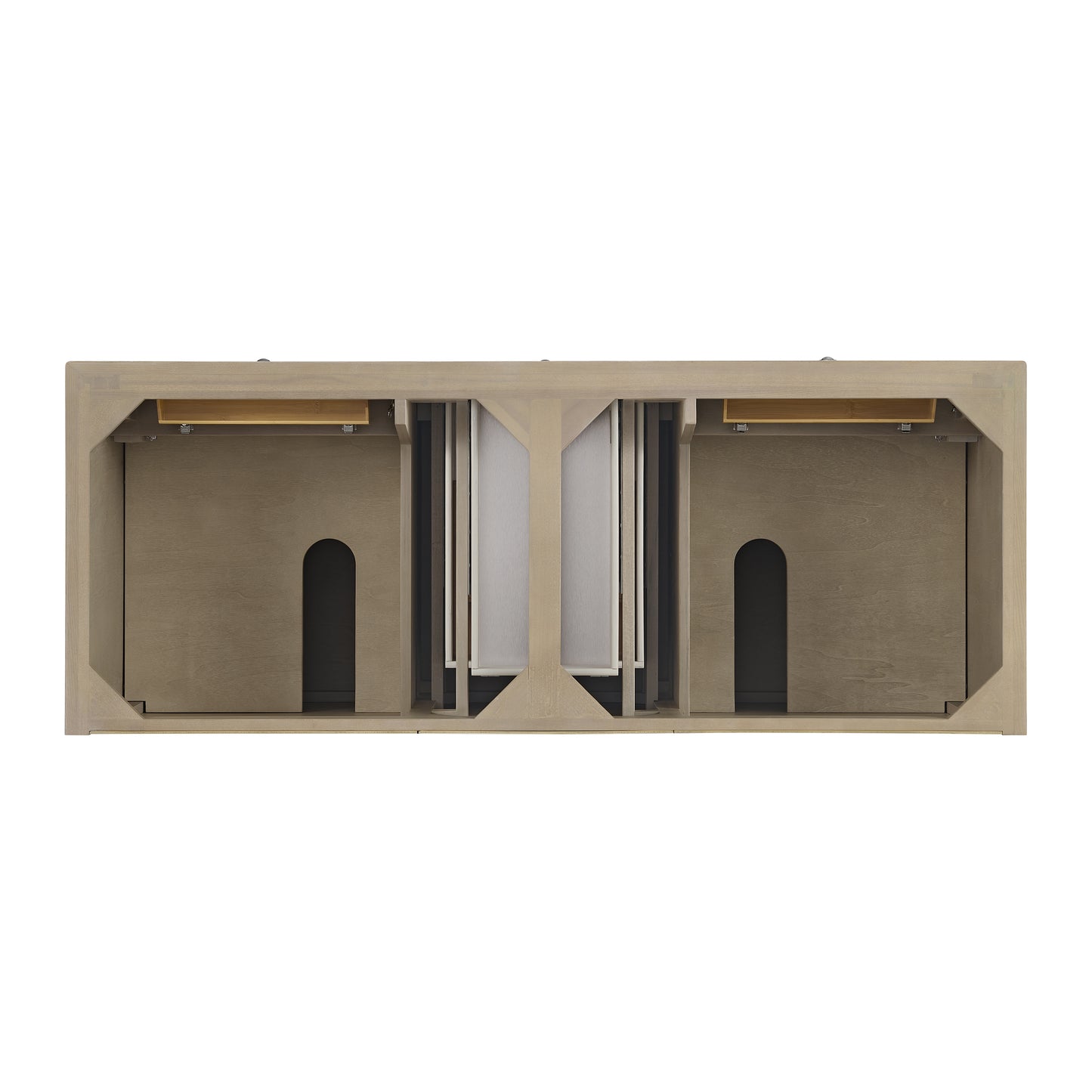 Renovate for Less Atlanta Lorelai 60" Double Vanity, Whitewashed Oak, w/ 3 CM Phantome Eclos Top