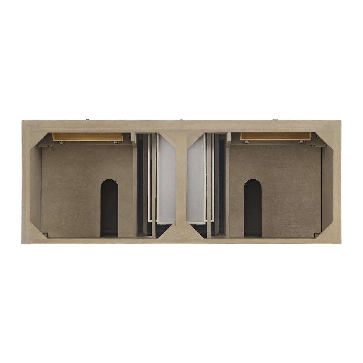 Lorelai 60" Double Vanity, Whitewashed Oak w/ 3 CM Carrara White Marble Top
