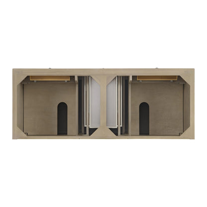 Lorelai 60" Double Vanity, Whitewashed Oak w/ 3 CM Carrara White Marble Top