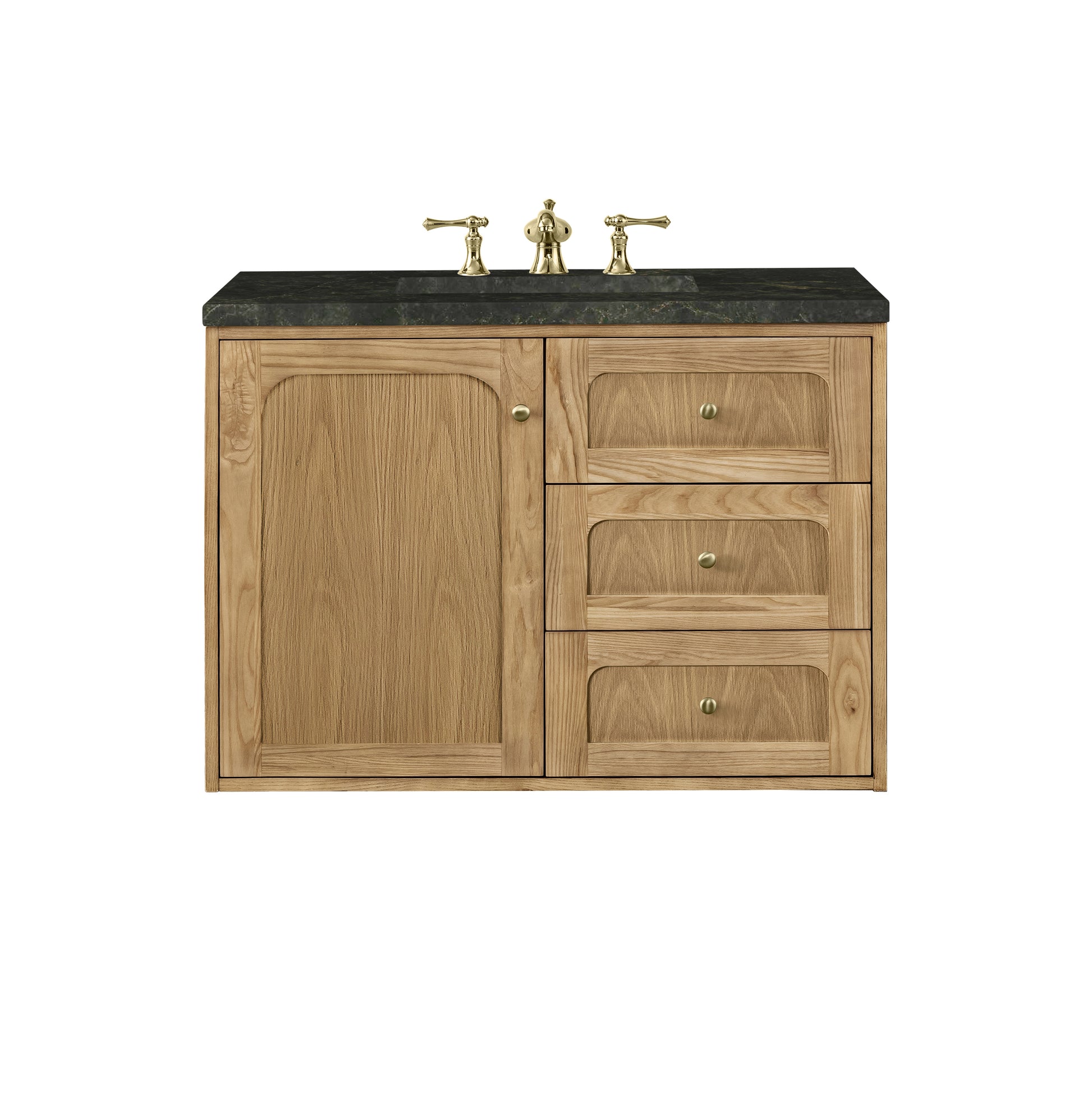 Renovate for Less Atlanta Laurent 36" Single Vanity, Light Natural Oak, w/ 3 CM Phantome Eclos Top