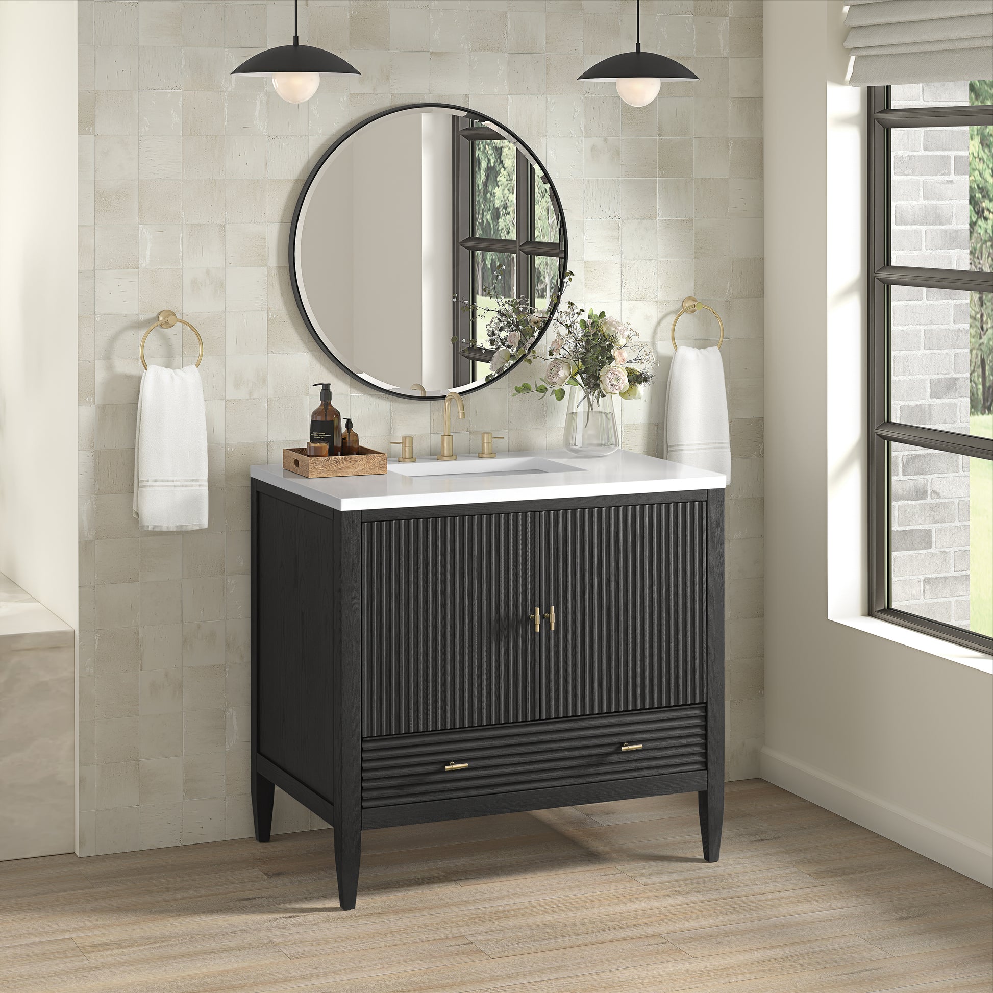 Renovate for Less Atlanta Myrrin 36" Vanity, Carbon Oak