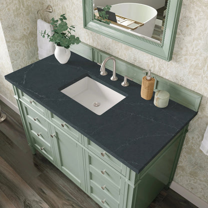 Brittany 48" Single Vanity, Sage Green w/ 3 CM Charcoal Soapstone Silestone Top