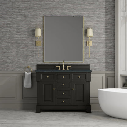Brookfield 48" Single Vanity, Black Onyx w/3 CM Charcoal Soapstone Silestone Top