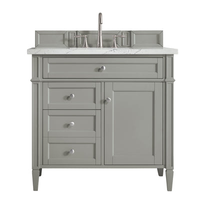 Renovate for Less Atlanta Brittany 36" Single Vanity, Urban Gray w/ 3 CM Ethereal Noctis Silestone Top