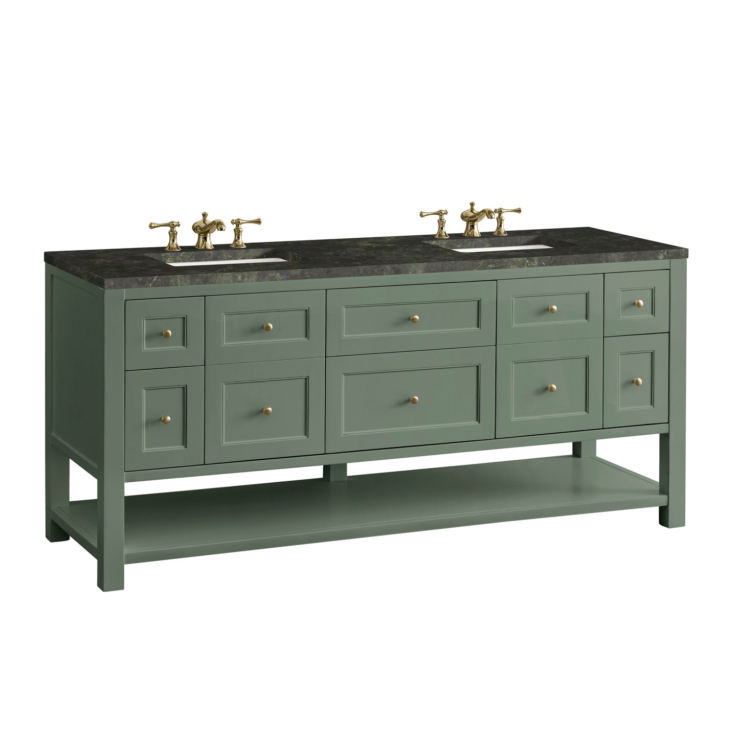 Renovate for Less Atlanta Breckenridge 72" Double Vanity, Smokey Celadon, w/ 3 CM Phantome Eclos Top