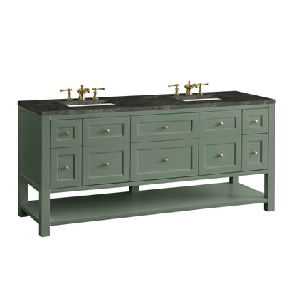 Renovate for Less Atlanta Breckenridge 72" Double Vanity, Smokey Celadon, w/ 3 CM Phantome Eclos Top