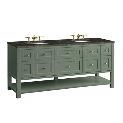 Breckenridge 72" Double Vanity, Smokey Celadon, w/ 3 CM Phantome Eclos Top