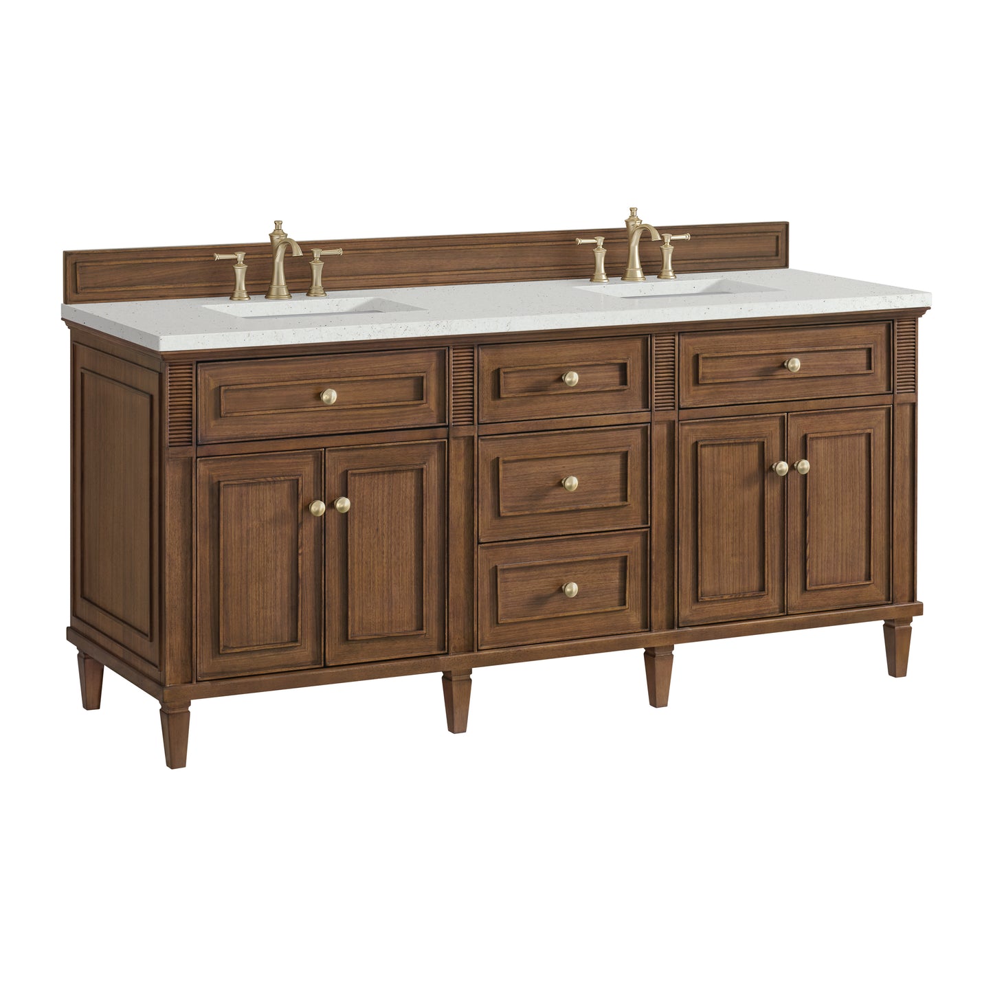 Renovate for Less Atlanta Lorelai 72"Double Vanity, Mid-Century Walnut w/ 3 CM Lime Delight Silestone Top