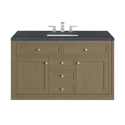 Renovate for Less Atlanta Chicago 48" Single Vanity, Walnut Whisper, w/ 3 CM Charcoal Soapstone Silestone® Top