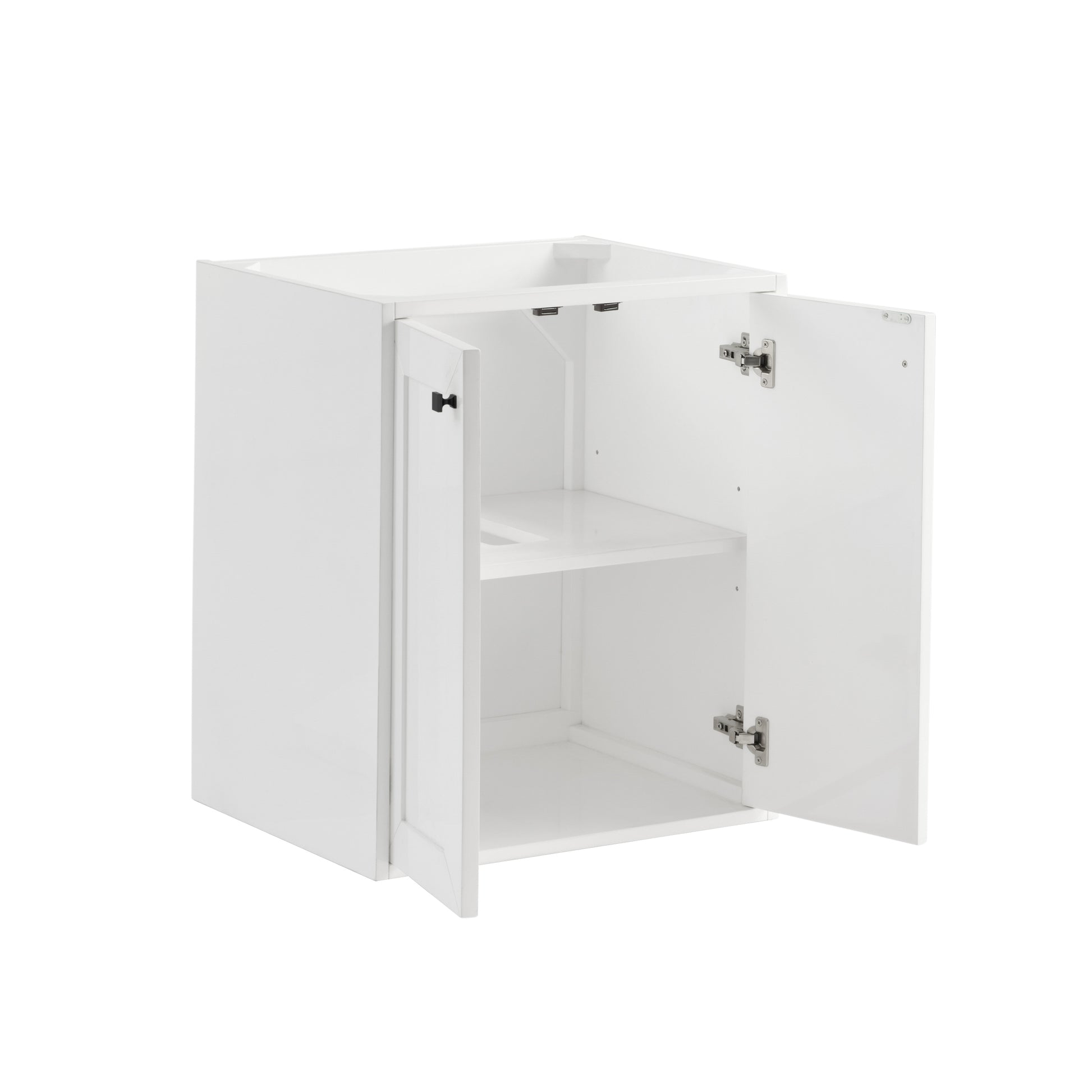 Renovate for Less Atlanta Chianti 24" Single Cabinet, Glossy White, Matte Black
