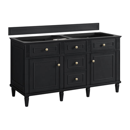 Lorelai 60" Double Vanity, Black Onyx w/ 3 CM Eternal Jasmine Pearl Silestone Top