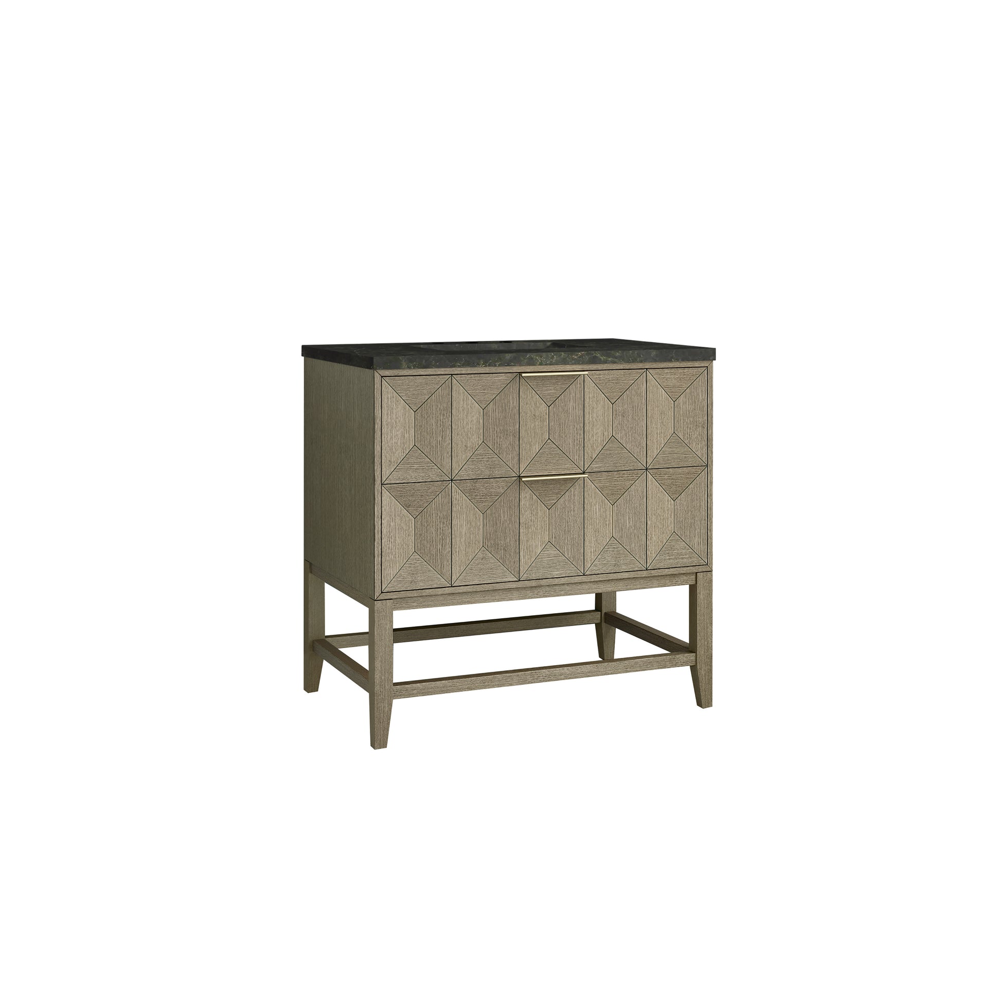 Renovate for Less Atlanta Emmeline 36" Single Vanity, Pebble Oak, w/ 3 CM Phantome Eclos Top