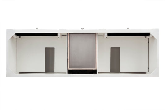 Renovate for Less Atlanta Bristol 72" Double Vanity, Bright White w/ 3 CM Parisien Bleu Silestone Top