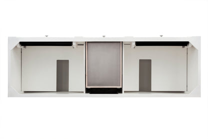 Renovate for Less Atlanta Bristol 72" Double Vanity, Bright White w/ 3 CM Parisien Bleu Silestone Top