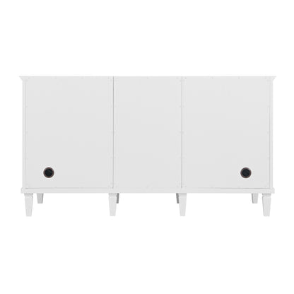 Renovate for Less Atlanta Lorelai 60" Double Vanity, Bright White w/ 3 CM Eternal Jasmine Pearl Silestone Top w/FreePower Wireless Charger