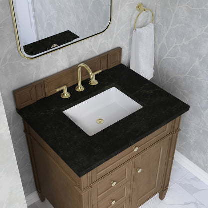 Renovate for Less Atlanta Brittany 30" Single Vanity, Pecan w/ 3 CM Phantome Eclos Top