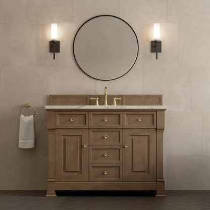 Brookfield 48" Single Vanity, Pecan, w/ 3 CM Tajnar Eclos Top