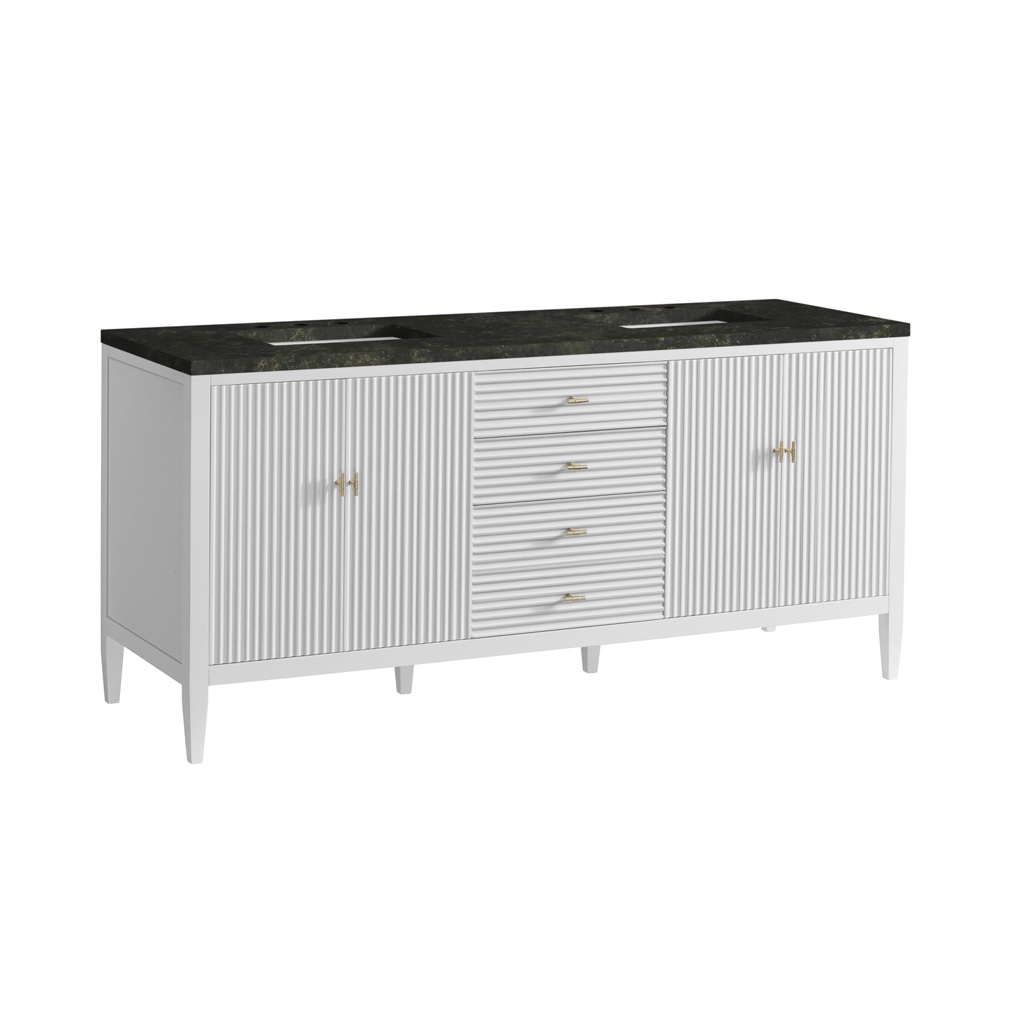 Renovate for Less Atlanta Myrrin 72" Vanity, Bright White, w/ 3 CM Phantome Eclos Top